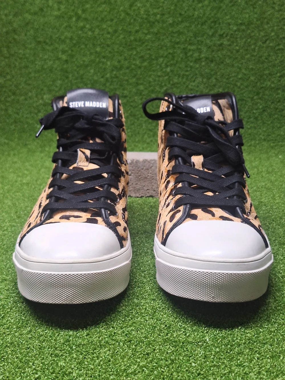 Steve Madden Tywin TYWI01M1 Mens 7 M Sneaker Leopard Calf Hair High Top Shoes